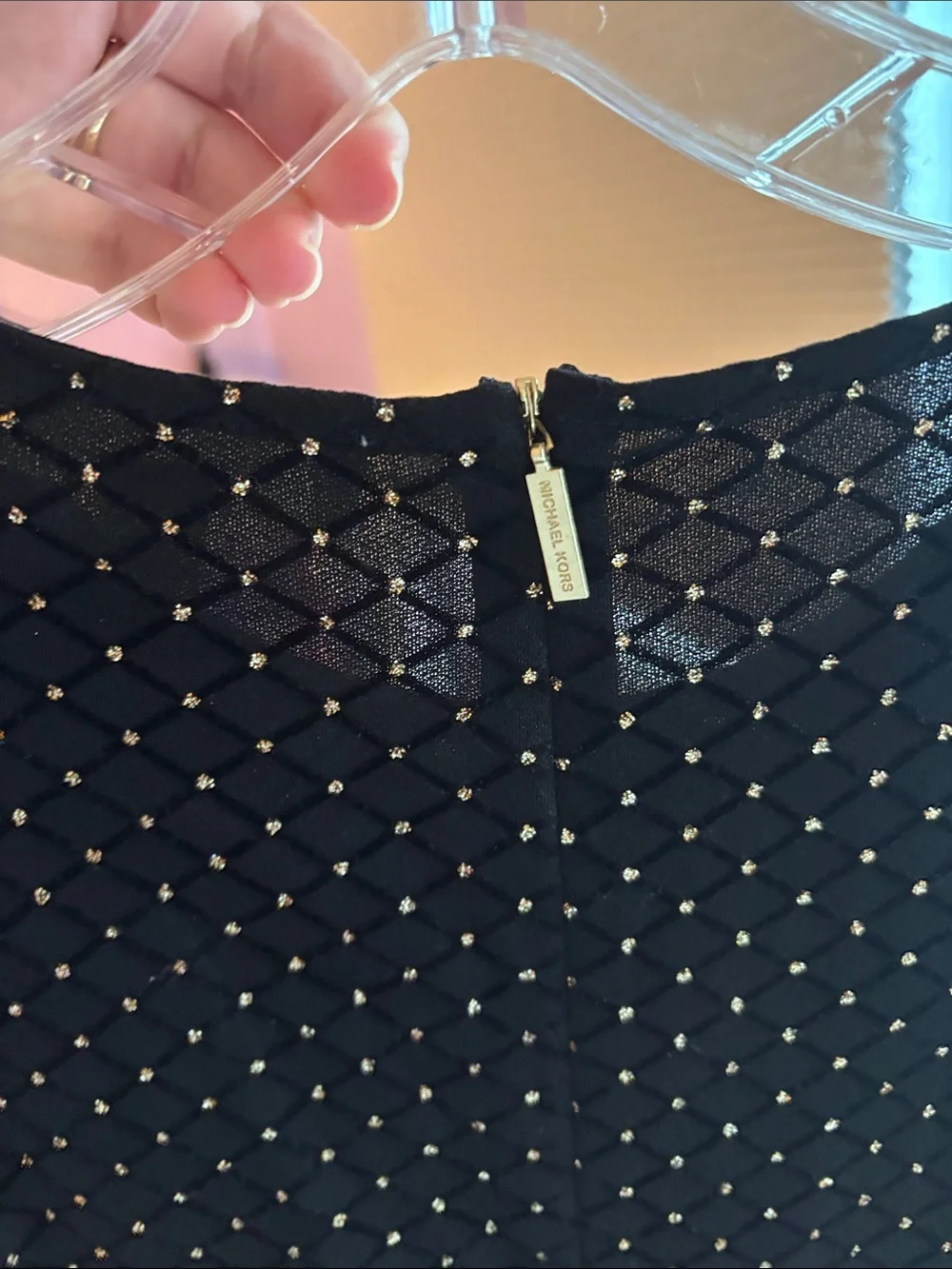 Michael Kors Black Long-Sleeve Studded Fit & Flare Dress